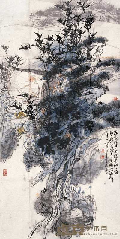 王明明 1984年作 唐人李白诗意 镜心 136×69cm